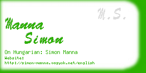 manna simon business card